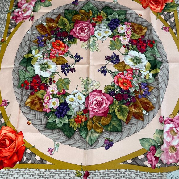 Vintage Gucci Floral Silk Scarf - Picture 2 of 14